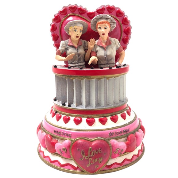 I Love Lucy Switching Jobs Chocolate Factory Bell Jar Figurine Sculpture Vintage - Picture 1 of 7
